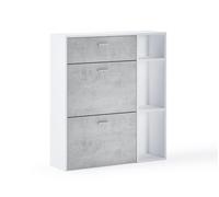 Mueble zapatero: Estructura en blanco y puertas en cemento