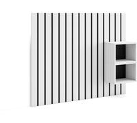 Skraut home Cabecero efecto madera blanco 133x3x107cm