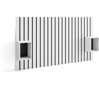 Skraut home Cabecero efecto madera blanco 196x3x107cm