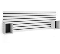 Skraut home Cabecero efecto madera blanco 214x3x70cm