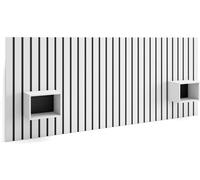Skraut home Cabecero efecto madera blanco 258x3x107cm