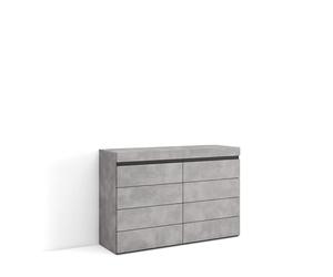 Skraut Home | Cómoda, Cajonera | Mueble Auxiliar | 114x75x35 cm | Dormitorio, habitación | con Almacenamiento | Estilo Moderno | Cemento