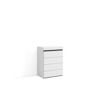 Skraut Home | Cómoda, Cajonera | Mueble Auxiliar | 57x75x35 cm | Dormitorio, habitación | con Almacenamiento | Estilo Moderno | Blanco y Negro