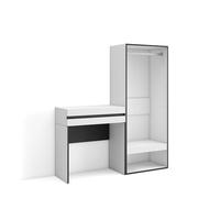 Skraut Home | Consola Entrada | Mueble con cajón | 130x145x35 cm | Recibidor | Vestidor Abierto | Estilo Moderno | Blanco