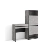 Skraut Home | Consola Entrada | Mueble con cajón | 130x145x35 cm | Recibidor | Zapatero | Estilo Moderno | Cemento