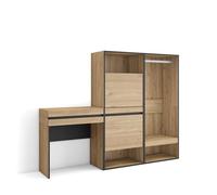 Skraut Home | Consola Entrada | Mueble con cajón | 190x145x35 cm | Recibidor | Zapatero | Vestidor Abierto | Estilo Moderno | Roble