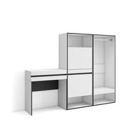 Skraut Home | Consola Entrada | Mueble con cajón | 190x145x35 cm | Recibidor | Zapatero | Vestidor Abierto | Estilo Moderno | Blanco