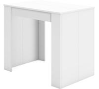 Skraut home Consola extensible efecto madera blanco 140x90x77cm