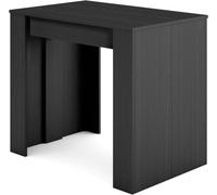 Skraut home Consola extensible efecto madera negro y roble 222x90x77cm