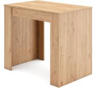 Skraut home Consola extensible efecto madera roble y negro 140x90x77cm