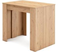 Skraut home Consola extensible efecto madera roble y negro 222x90x77cm