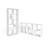Skraut Home | Librería estantería | Estanteria Libros de Pared | 162x67x31cm | con Almacenaje | Estilo Moderno | Blanco