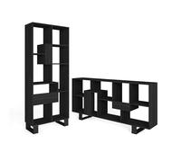 Skraut Home | Librería estantería | Estanteria Libros de Pared | 174x67x31cm | Diseño Industrial | Estilo Moderno | Negro