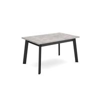 Skraut Home | Mesa Comedor | Mesa Fija Cocina y Salón | 140 | para 6 comensales | Patas de Madera | Estilo Moderno | Cemento