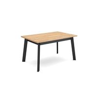 Skraut Home | Mesa Comedor | Mesa Fija Cocina y Salón | 140 | para 6 comensales | Patas de Madera | Estilo Moderno | Roble y Negro