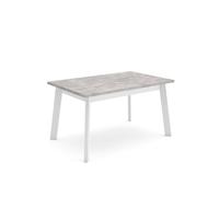 Skraut Home | Mesa Comedor | Mesa Fija Cocina y Salón | 140 | para 6 comensales | Patas de Madera | Estilo Moderno | Cemento