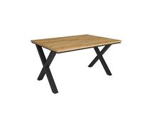 Skraut Home | Mesa Comedor | Mesa Fija Cocina y Salón | 140x90x74 cm | para 6 comensales | Muebles Comedor | Estilo Industrial | Roble