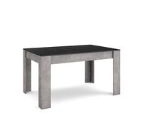 Skraut Home | Mesa Comedor | Mesa Fija Cocina y Salón | 140x90x76 cm | para 6 comensales | Muebles Comedor | Estilo Moderno | Negro y Cemento