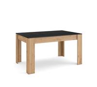 Skraut Home | Mesa Comedor | Mesa Fija Cocina y Salón | 140x90x76 cm | para 6 comensales | Muebles Comedor | Estilo Moderno | Negro y Roble