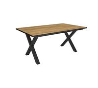 Skraut Home | Mesa Comedor | Mesa Fija Cocina y Salón | 167x90x74 cm | para 8 Comensales | Muebles Comedor | Estilo Industrial | Roble y Negro