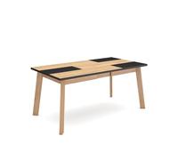Skraut Home | Mesa Comedor | Mesa Fija Cocina y Salón | 170 | para 8 Comensales | Patas de Madera | Estilo Moderno | Roble y Negro