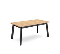 Skraut Home | Mesa Comedor | Mesa Fija Cocina y Salón | 170 | para 8 Comensales | Patas de Madera | Estilo Moderno | Roble y Negro