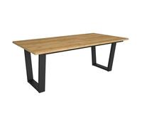 Skraut Home | Mesa Comedor | Mesa Fija Cocina y Salón | 194x90x74 cm | para 10 Comensales | Muebles Comedor | Estilo Industrial | Roble