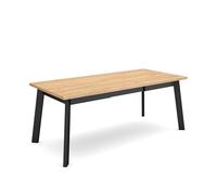Skraut Home | Mesa Comedor | Mesa Fija Cocina y Salón | 200 | para 10 Comensales | Patas de Madera | Estilo Moderno | Roble y Negro