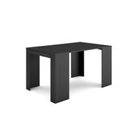Skraut Home | Mesa Consola Extensible | Mesa Comedor Plegable | 140 | para 6 comensales | Comedor y Cocina | Estilo Moderno | Negro