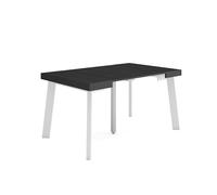 Skraut Home | Mesa Consola Extensible | Mesa Comedor Plegable | 140 | para 6 comensales | Patas de Madera | Estilo Moderno | Negro