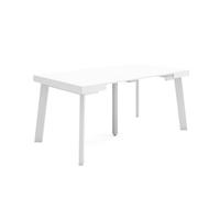 Skraut Home | Mesa Consola Extensible | Mesa Comedor Plegable | 160 | para 8 comensales | Patas de Madera | Estilo Moderno | Blanco