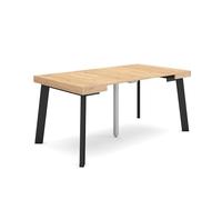 Skraut Home | Mesa Consola Extensible | Mesa Comedor Plegable | 160 | para 8 comensales | Patas de Madera | Estilo Moderno | Roble