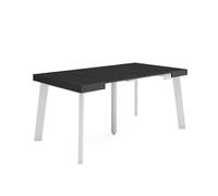 Skraut Home | Mesa Consola Extensible | Mesa Comedor Plegable | 160 | para 8 comensales | Patas de Madera | Estilo Moderno | Negro