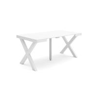 Skraut Home | Mesa Consola Extensible | Mesa Comedor Plegable | 160 | para 8 comensales | Patas Madera Maciza | Estilo Moderno | Blanco