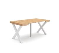 Skraut Home | Mesa Consola Extensible | Mesa Comedor Plegable | 160 | para 8 comensales | Patas Madera Maciza | Estilo Moderno | Roble