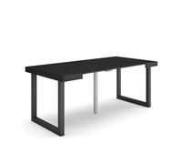 Skraut Home | Mesa Consola Extensible | Mesa Comedor Plegable | 180 | para 8 comensales | Patas Madera Maciza | Estilo Moderno | Negro