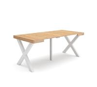 Skraut Home | Mesa Consola Extensible | Mesa Comedor Plegable | 180 | para 8 comensales | Patas Madera Maciza | Estilo Moderno | Roble