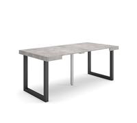 Skraut Home | Mesa Consola Extensible | Mesa Comedor Plegable | 180 | para 8 comensales | Patas Madera Maciza | Estilo Moderno | Cemento