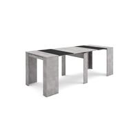 Skraut Home | Mesa Consola Extensible | Mesa Comedor Plegable | 220 | para 10 comensales | Comedor y Cocina | Estilo Moderno | Cemento