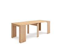 Skraut Home | Mesa Consola Extensible | Mesa Comedor Plegable | 220 | para 10 comensales | Comedor y Cocina | Estilo Moderno | Roble