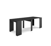 Skraut Home | Mesa Consola extensible | Mesa comedor plegable | 220 | Para 10 comensales | Comedor y cocina | Estilo Moderno | Negro