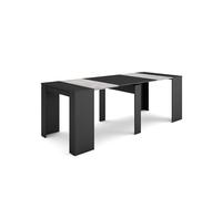 Skraut Home | Mesa Consola Extensible | Mesa Comedor Plegable | 220 | para 10 comensales | Comedor y Cocina | Estilo Moderno | Negro