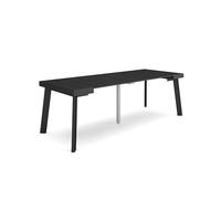 Skraut Home | Mesa Consola Extensible | Mesa Comedor Plegable | 220 | para 10 comensales | Patas de Madera | Estilo Moderno | Negro
