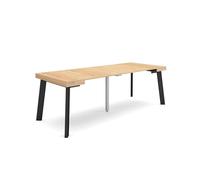Skraut Home | Mesa Consola Extensible | Mesa Comedor Plegable | 220 | para 10 comensales | Patas de Madera | Estilo Moderno | Roble