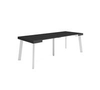 Skraut Home | Mesa Consola Extensible | Mesa Comedor Plegable | 220 | para 10 comensales | Patas de Madera | Estilo Moderno | Negro