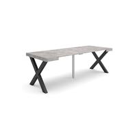 Skraut Home | Mesa Consola Extensible | Mesa Comedor Plegable | 220 | para 10 comensales | Patas Madera Maciza | Estilo Moderno | Cemento