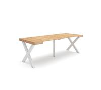 Skraut Home | Mesa Consola Extensible | Mesa Comedor Plegable | 220 | para 10 comensales | Patas Madera Maciza | Estilo Moderno | Roble