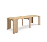 Skraut Home | Mesa Consola Extensible | Mesa Comedor Plegable | 260 | para 12 comensales | Comedor y Cocina | Estilo Moderno | Roble