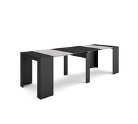 Skraut Home | Mesa Consola Extensible | Mesa Comedor Plegable | 260 | para 12 comensales | Comedor y Cocina | Estilo Moderno | Negro