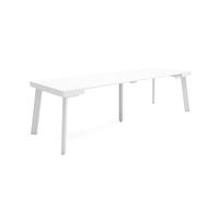 Skraut Home | Mesa Consola Extensible | Mesa Comedor Plegable | 260 | para 12 comensales | Patas de Madera | Estilo Moderno | Blanco